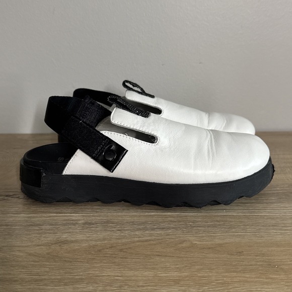 Sorel Shoes - Sorel Viibe‎ Clog Womens 10 White Leather Slingback Casual Platform Neutral